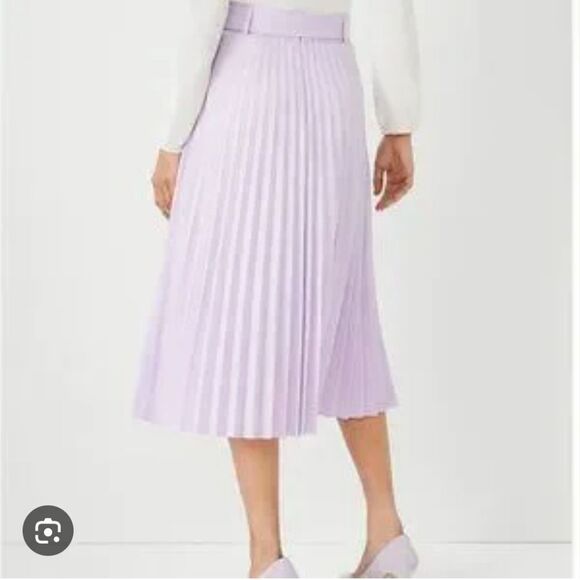 Ann Taylor Purple Midi Pleated Skirt - Picture 6 of 12